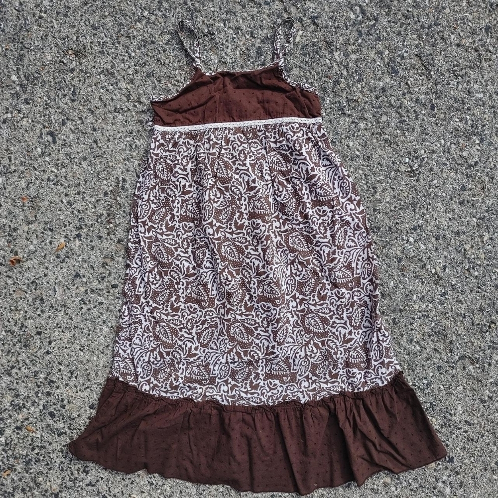 🔥4/$40 Y2K Brown Paisley Dress Mossimo Small Excellent